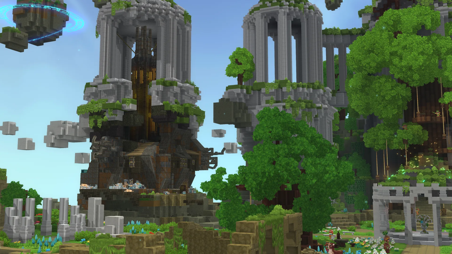 The Forgotten Temple, a ruined stone tower with a goblin workshop built into its base