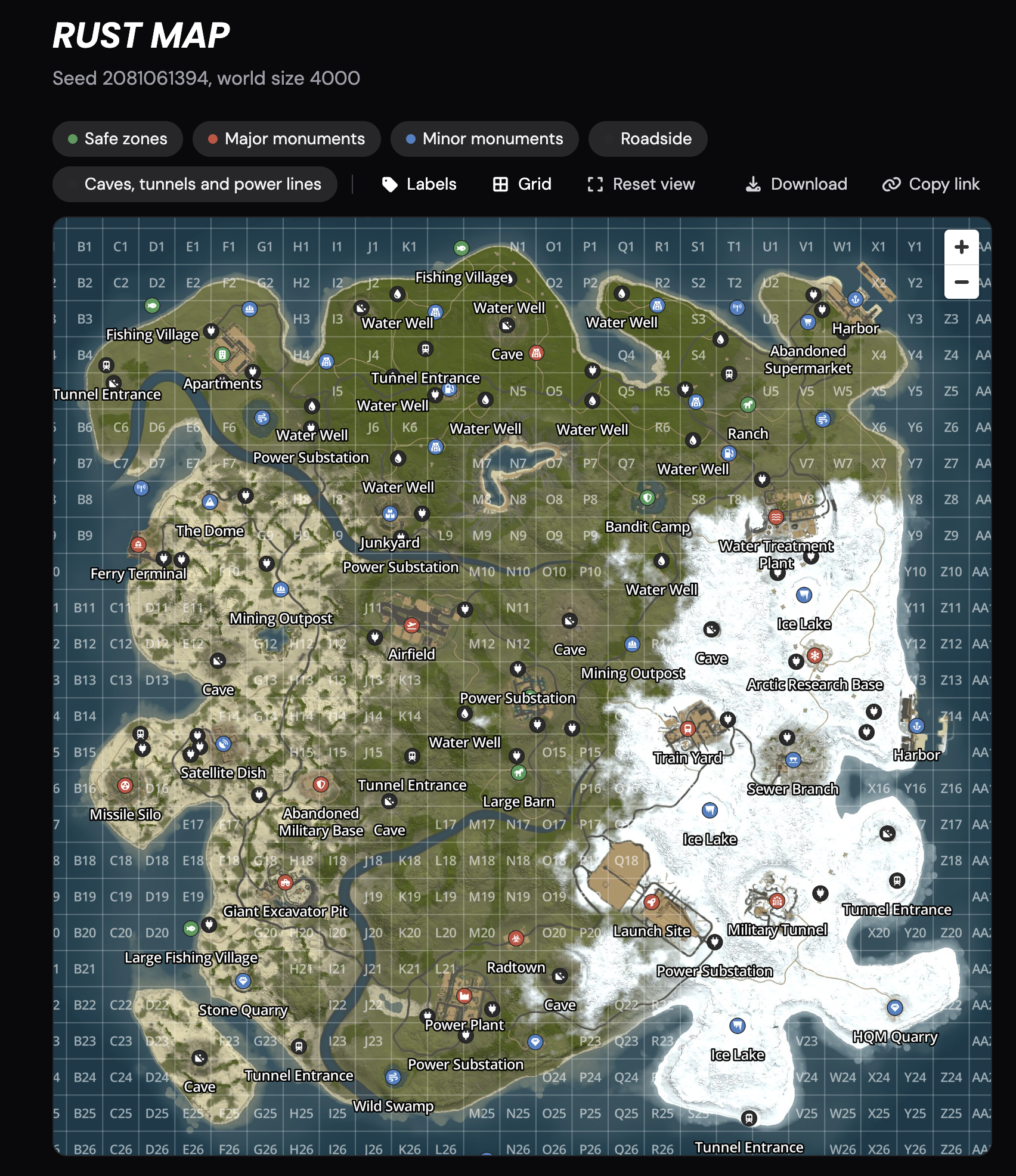 Rust map in the LOW.MS control panel