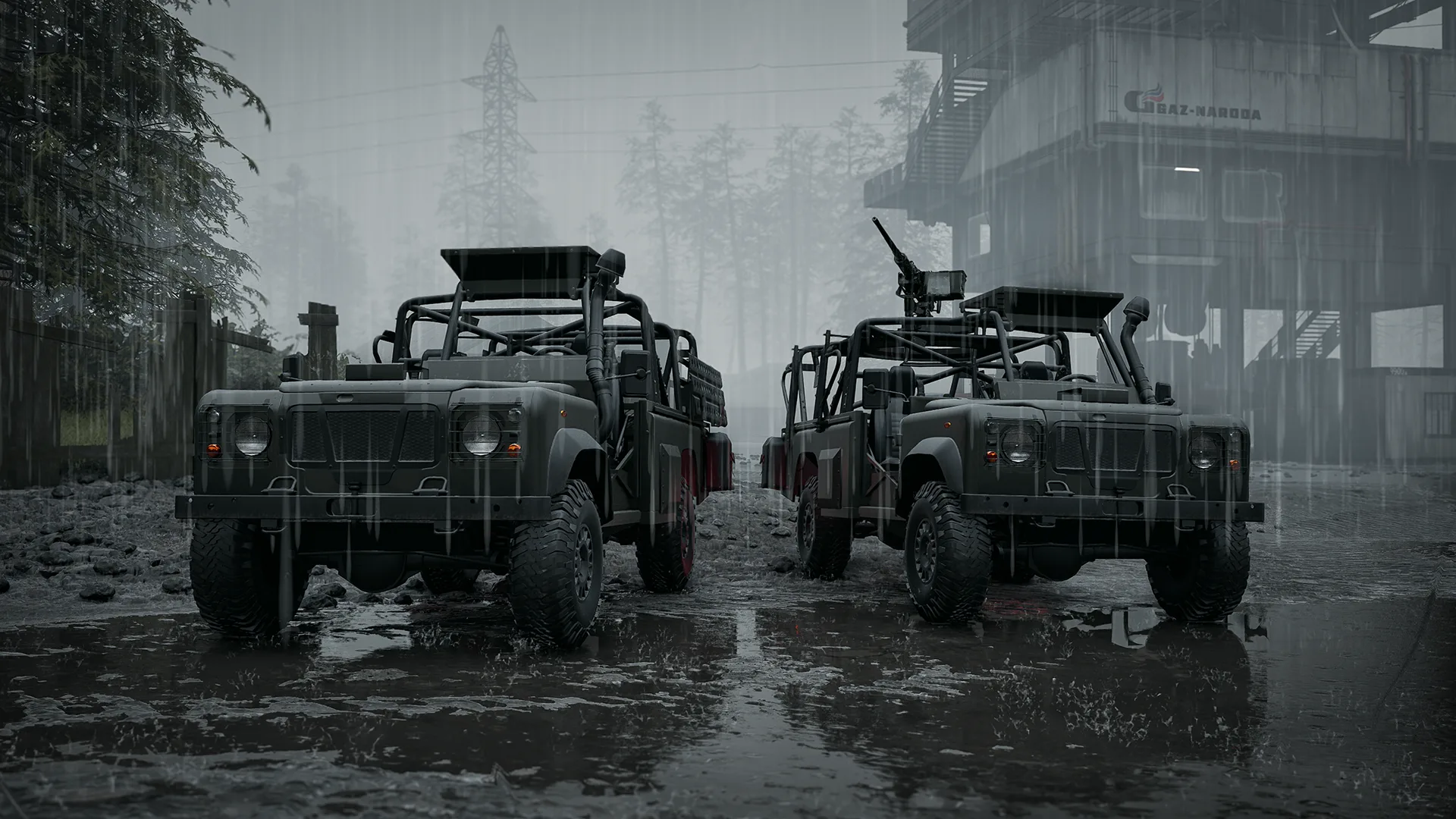 The Wolf-110 and the Wolf-110 with a ring-mounted M2 Browning