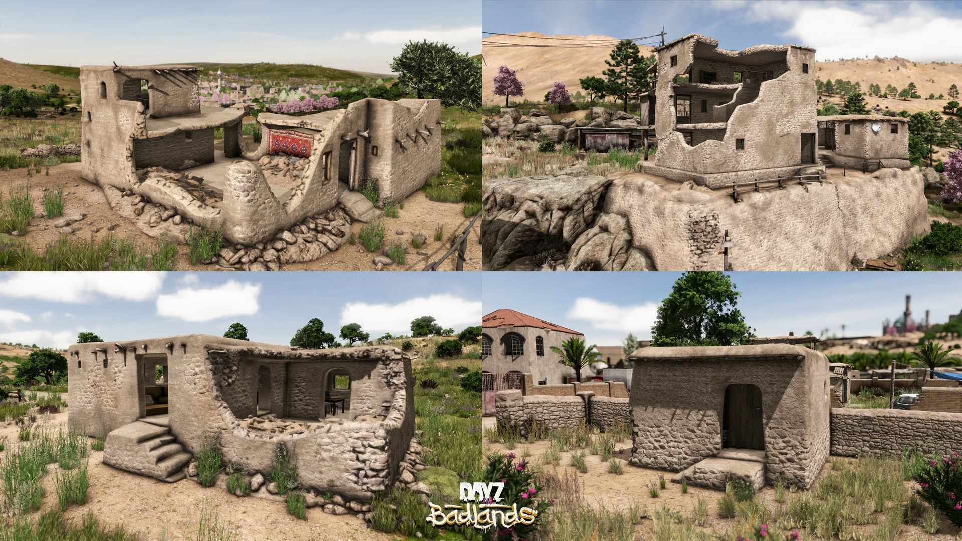 Four ruined mud and stone houses in Nasdara that can be rebuilt