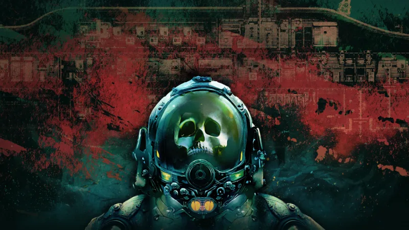 Barotrauma key art: a diving suit with a skull behind the visor