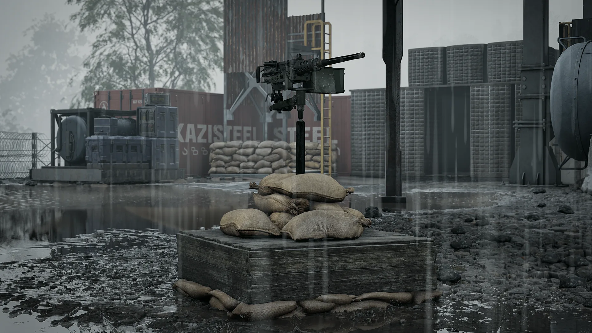 An MG Nest built behind sandbags