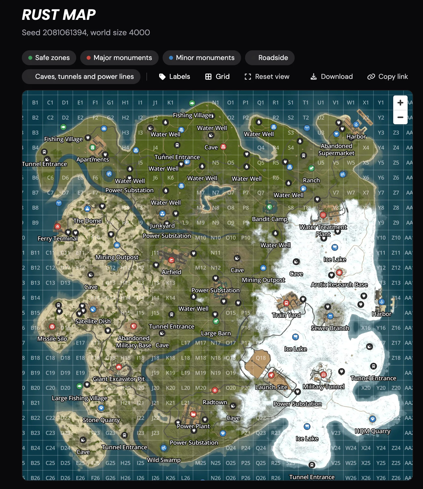 Rust map in the LOW.MS control panel